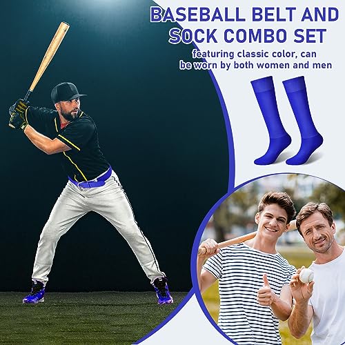 Image of Zhanmai Baseball Belt and Socks Combo, Adjustable Elastic Belt and Softball Socks, Multiple Sizes for Youth Boys Girls, Adult
