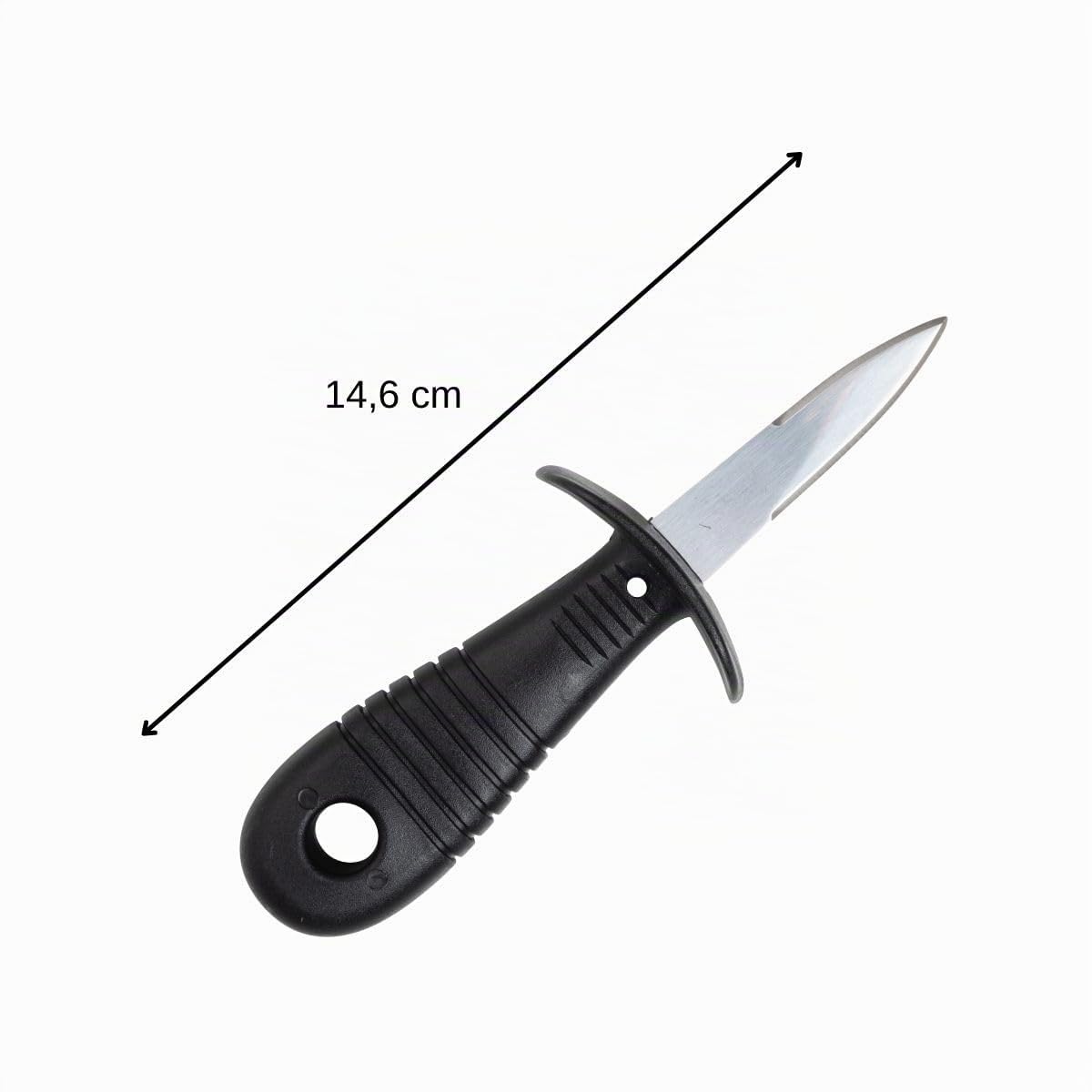 FACKELMANN Cuchillo para ostras de acero inoxidable y mango de polipropileno negro 19,5x5cm. 1ud.