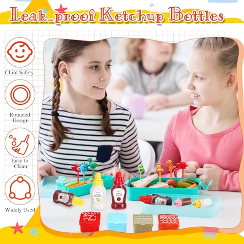 50 piezas de accesorios para caja Bento para niños que incluyen selecciones de alimentos mini bloque de construcción - Imagen 13 de 31
