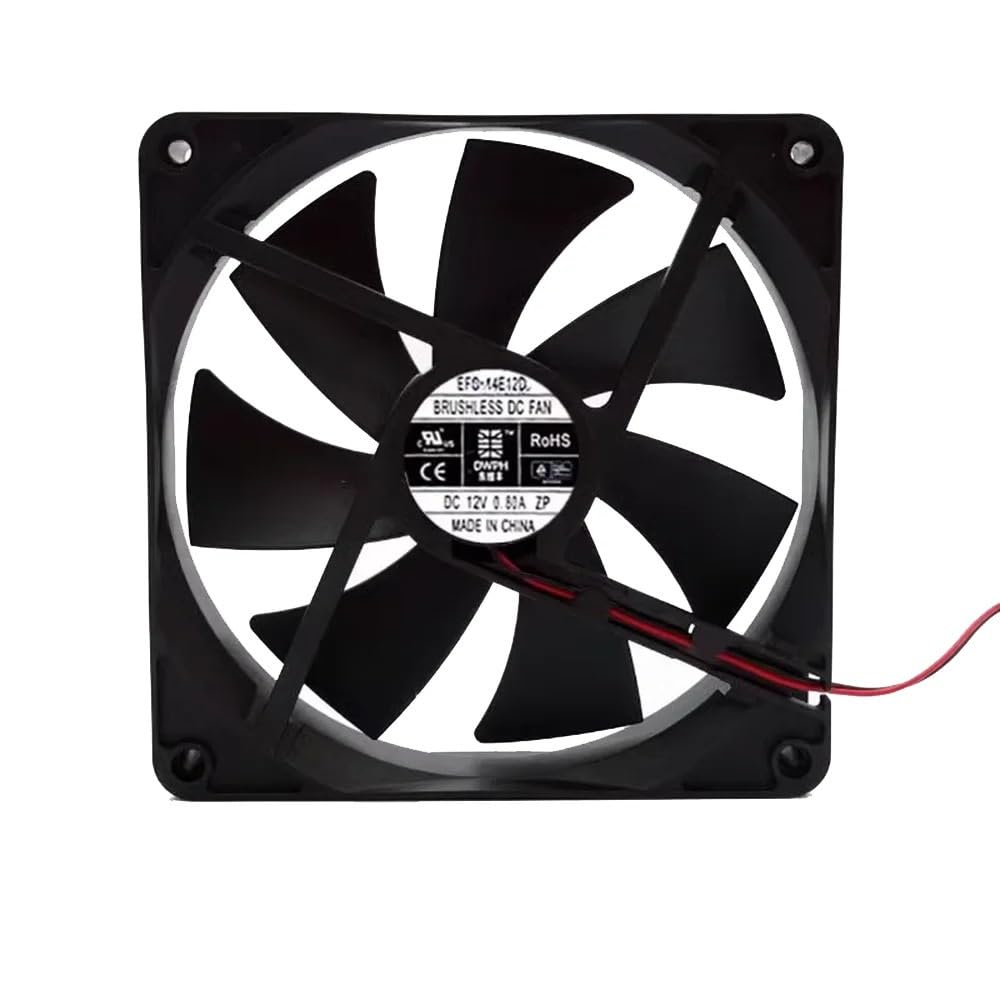 Ventilador de refrigeración para Servidor 2 Cables DWPH EFC-14E12D, 12 V CC, 0,80 A, 140 x 25 mm