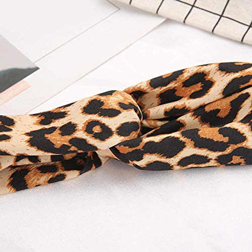 Headband Leopard Print Knotted Cheetah Headbands Criss Cross Bow Head Wrap Hair Band For Women For Yoga Sports Workout Fashion For Christmas Gifts For Girls（Pack Of 2） #TOP2
