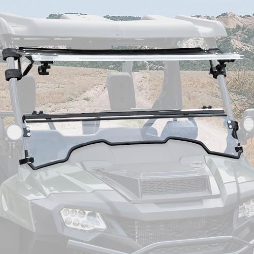 SAUTVS 3-IN-1 Flip Up Windshield Compatible with Honda Pioneer 70...