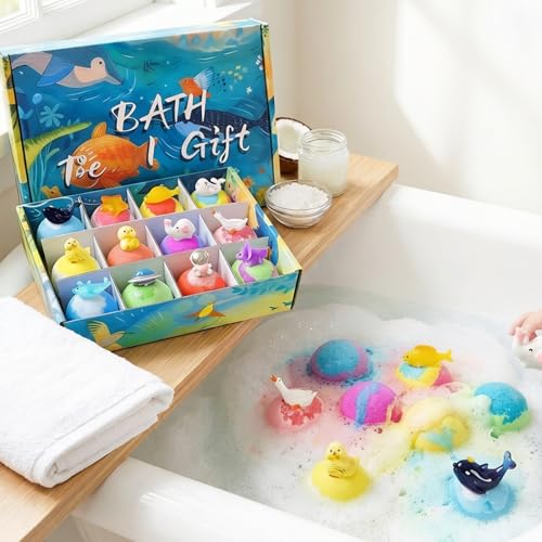 Bombe de bain effervescente océan et ses 12 jouets marins cachés - 2