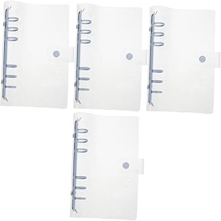 Garneck 4 Unidades De Pasta De Viagem Transparente Com Folhas Soltas Clipes De Pasta De Rosa Pasta Transparente De Escritório A6 Protetor De Capa De Pasta Pastas De Partitura De