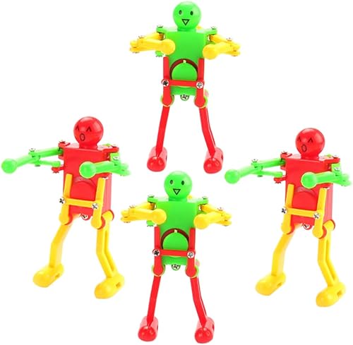 CHILDWEET 4pcs Windup Dancing Robot para movimiento mecánico ligero divertido educativo sin batería requerida color aleatorio