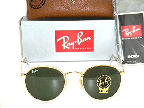 Ray Ban RB3447 ROUND METAL Sunglasses Color 001, Gold, 50 mm2