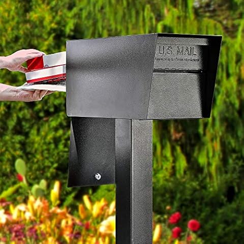 Mail Boss 7526 Mail Manager Street Safe Locking Security Mailbox, Black Cover