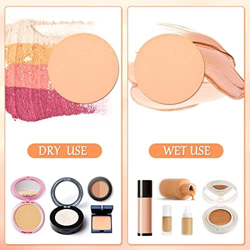 Makeup Sponge, 12 Pieces Round Make-Up Sponges, Marshmallow Make-up Sponge Foam Puff for Foundation Face Paint Sponge, Skin Colour