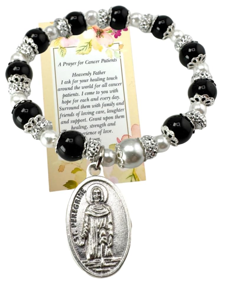 Westmon Works St Peregrine Cancer Healing Saint Gift Set with Italian Bracelet and Holy Prayer Card