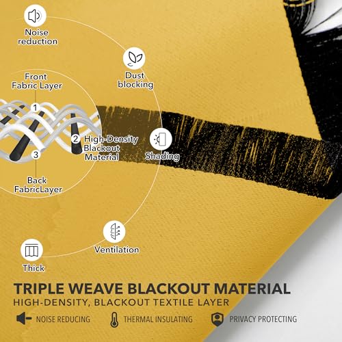 image for Deconovo Blackout Curtains for Bedroom Solid Room Darkening Rod Pocket