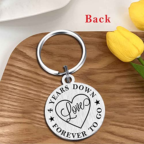 Mataly 4Th Anniversary Keychain Gift For Men Women, Happy 4 Year Anniversary Keychain Decorations #TOP4