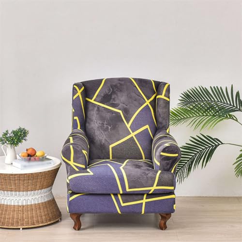 Housse fauteuil à oreilles extensible lot de 2 salon chambre - 3