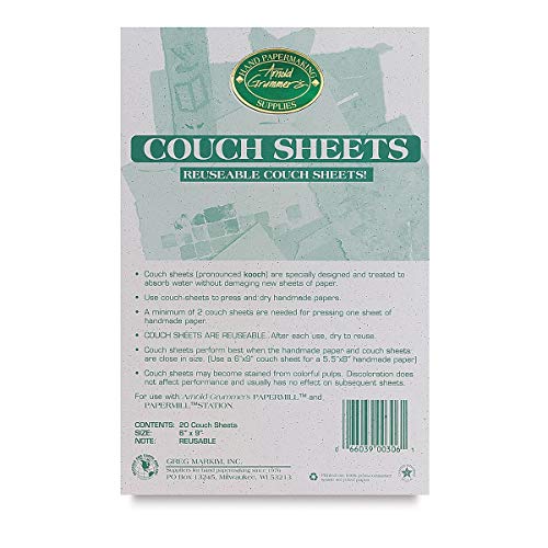 Arnold Grummer's Pack of 20 Medium Couch Sheets 6 x 9 inch Reusable Couch Sheets
