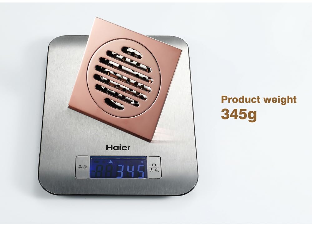Piletta Doccia A Pavimento Scarichi a pavimento in ottone oro rosa Scarico a for doccia Bagno a quadrato Coperchio filtro Griglia di scarico