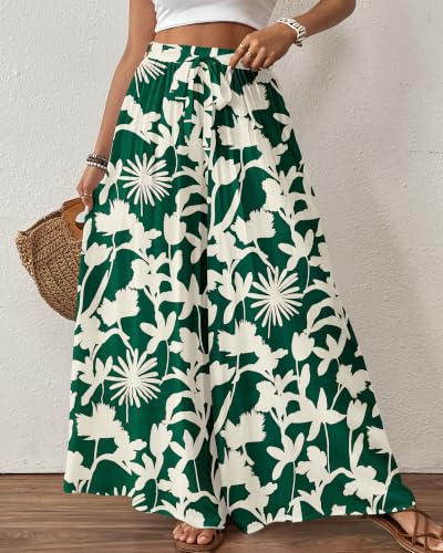 Image of Bsubseach Women Wide Leg Pants Floral Flowy Palazzo Pants