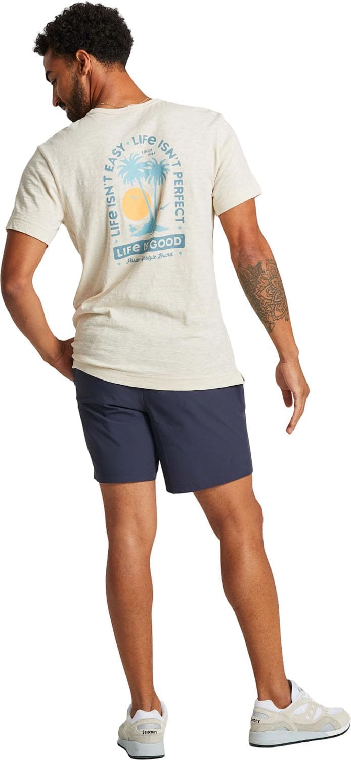 Life is Good - Mens Life Isn't Easy Palms Slub Slim Fit T-Shirt - Image 2