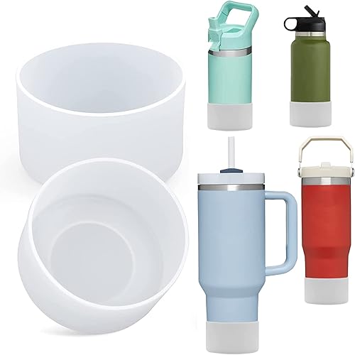 Miniatura 7 de Funda protectora de silicona para botellas de agua Hydroflask de 12 a 24 onzas, funda inferior antideslizante, funda inferior para parachoques,