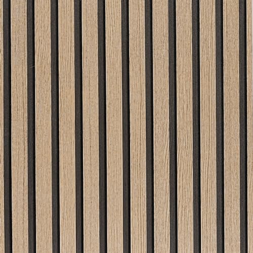 LOVADA Brown Wood Slat Peel and Stick Wallpaper - 17.5'x100' Textured Faux Wood Self-Adhesive,...