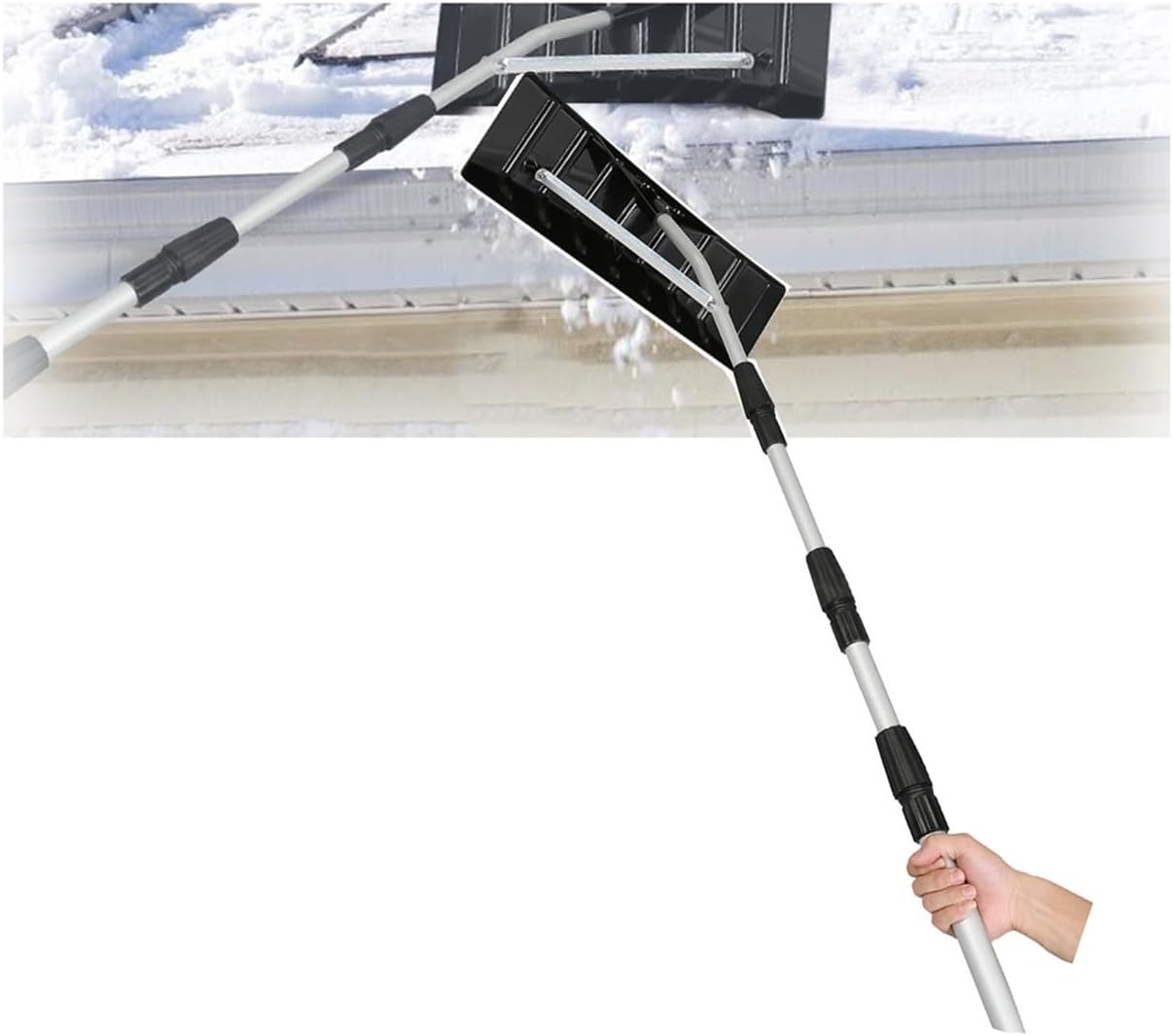 Porch Roof Snow Rake and Awning Remover, Retractable Roof Snow Scraper,for Roof Vehicle Snow Wet Leaves Dribs
