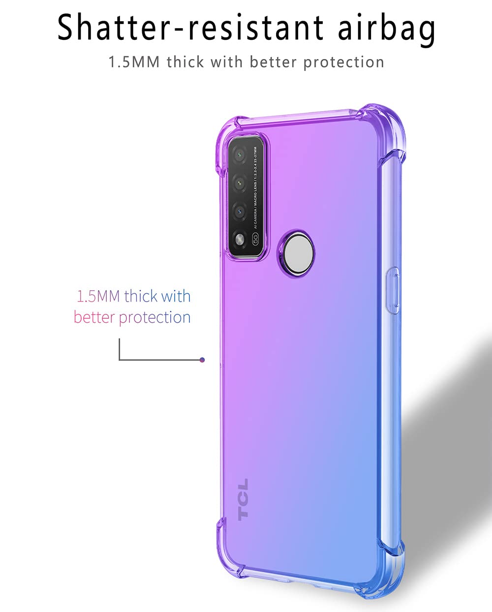 Pour TCL 50 5G Étui, Slim Transparent Silicone Antichoc Pente Gel Étui Téléphone