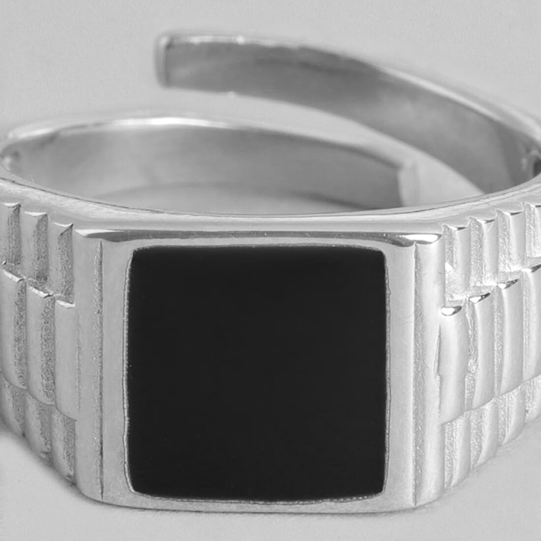 925 Sterling Silver Rhodium Plated Adjustable Ring