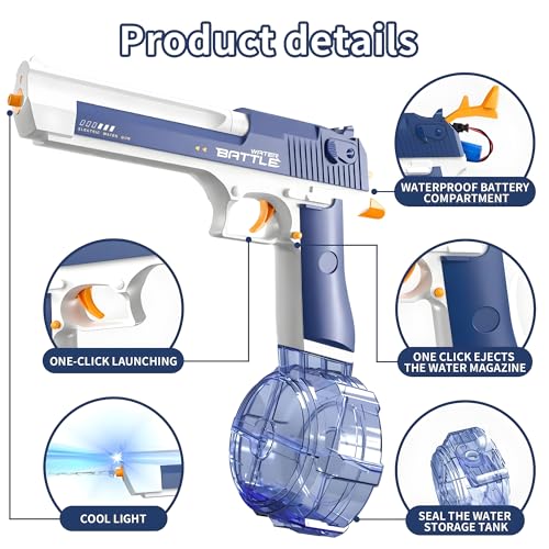Image of Crackles Automatic Water Gun for Kids - Rechargeable High-Pressure Water Gun | Electric Water Gun Toy | Holi Pichkari for Boys & Girls | Summer Outdoor Water Blaster Random Color