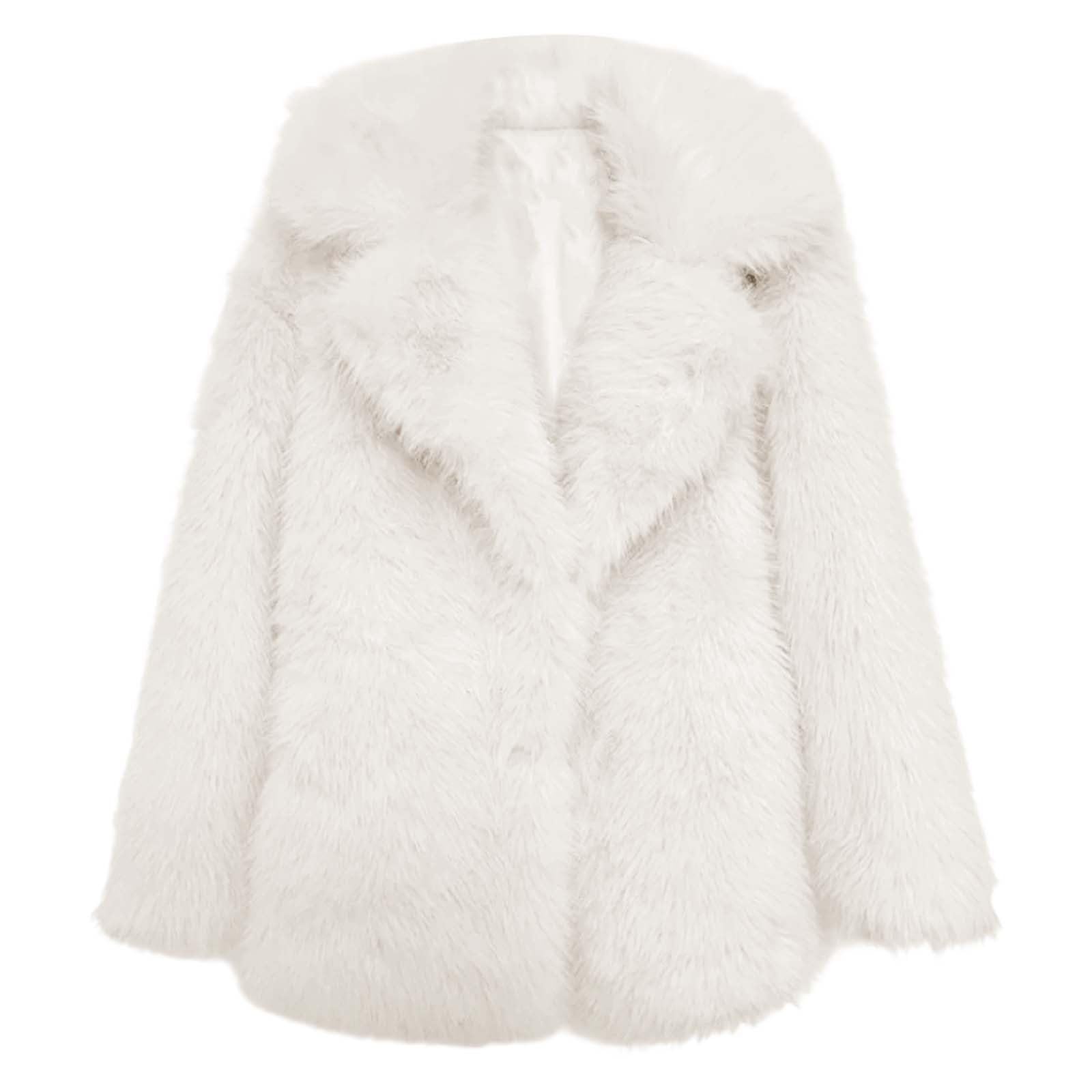 Genérico Elegante Abrigo Largo Informal De Talla Grande Para Mujerconfeccionado En CáLido Forro Polar De Piel SintéTicacon Cuello Alto Y Solapas Ideal Para OtoñO