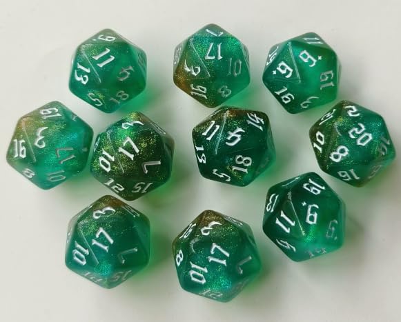 10 Stück D20 Polyedrisch Würfel Set,Spiel Würfel für Dungeon