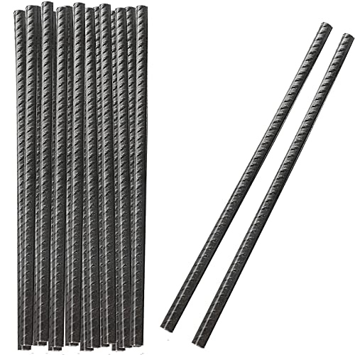 KOHAND 20 PCS 12 Inch Black Rebar Stakes, Heavy Duty Ground Steel Rebar Anchor Stakes for Concrete Forming, Camping, Planting