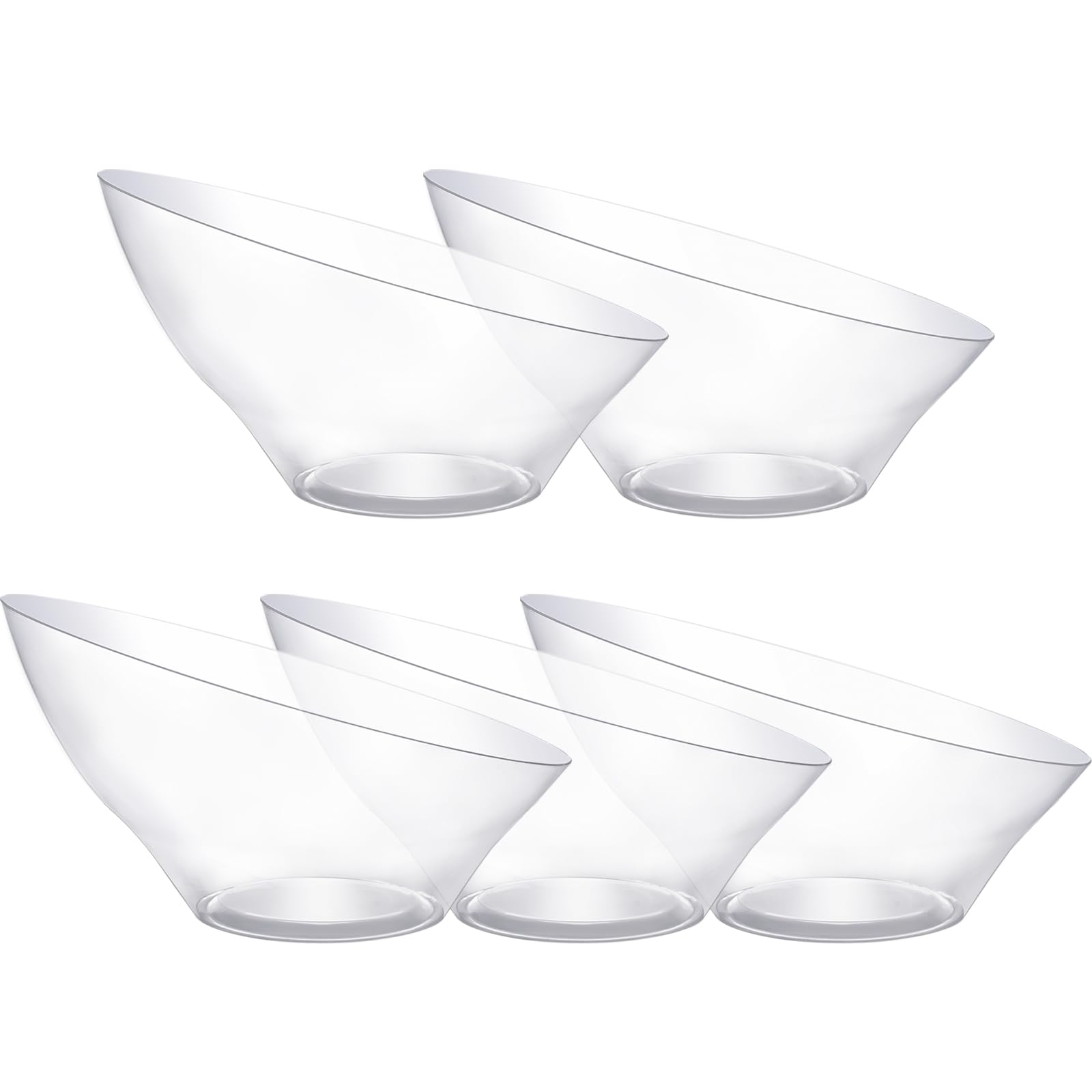 Photo 1 of Bestluck 12pack Clear Plastic Serving Bowls for Party,20oz Disposable Serving Bowl,Angled Bowls for Wedding Party Chip, Candy, Salad,Fruit