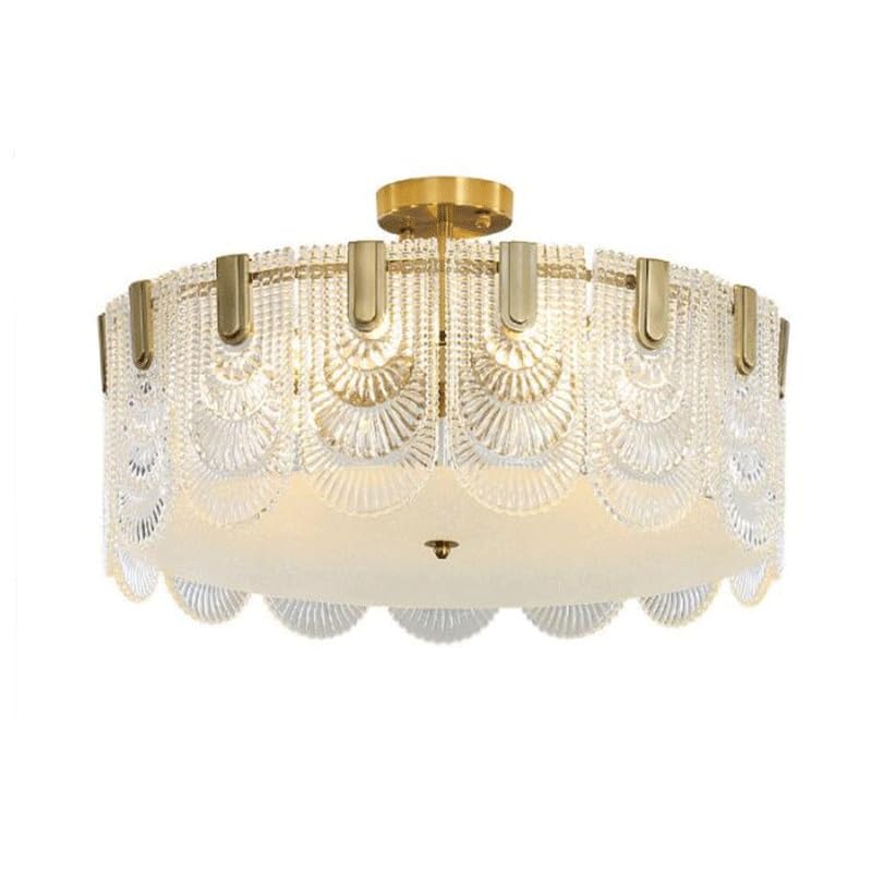Lámpara de techo con base E14 regulable y pantalla de cristal floral con personalidad única