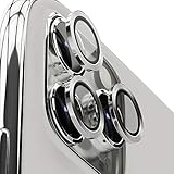 エアリア iPhone11Pro 11ProMax用 3眼カメラレンズプロテクター 背面カメラを守る かんたん取付け 仕上がり アルミリングリムとコーニング社９Hガラスを採用 (シルバー)