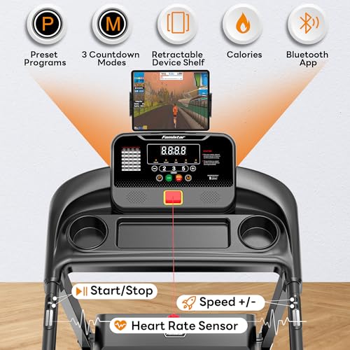 Image of Folding Treadmill 400 lbs Capacity for Home, Incline Treadmill for Exercising, 15% Auto Incline or 6% Manual Incline, 7.5MPH or 10MPH, 16'' or 18'' Wide Belt, 71 Programs, Brushless Fan & Knee Support