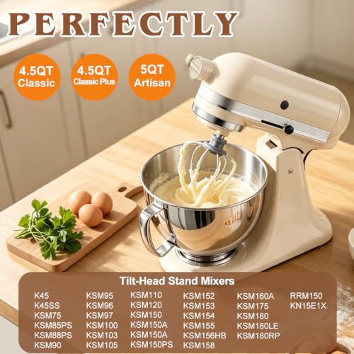 5QT Stainless Steel Mixing Bowl with Handle for KitchenAid Stand Mixer - image 6