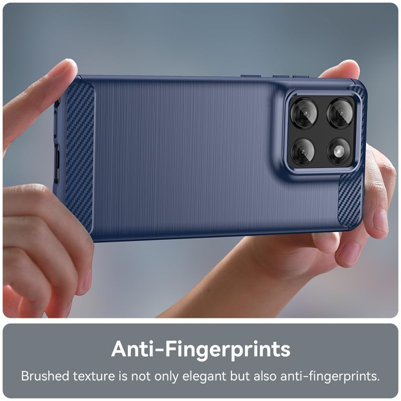 Image of Hybrid Carbon Fiber Back Case for Moto G Stylus 5G 2025 (Blue)