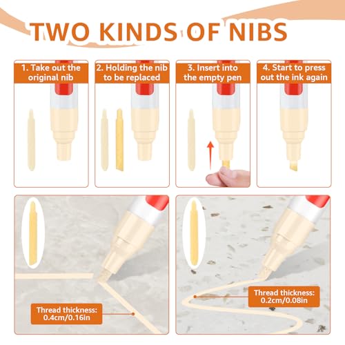 6Stück Fugenstift Beige Fugenstift Fugenmörtel mit Ersatzspitze Restaurierung Stift Reparatur Marker Wasserdicht Restaurierung Stift Reparaturstift für Fliesen Wand Bodenfliesenfuge Küchen Badezimmern