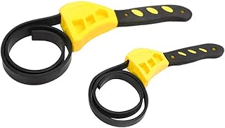 Alicer 2 llaves de cinta, llaves universales ajustables para filtro de aceite para reparación de automóviles, reparación de tuberías, reparación de barcos, alicates de goma de 6 pulgadas y 8 pulgadas