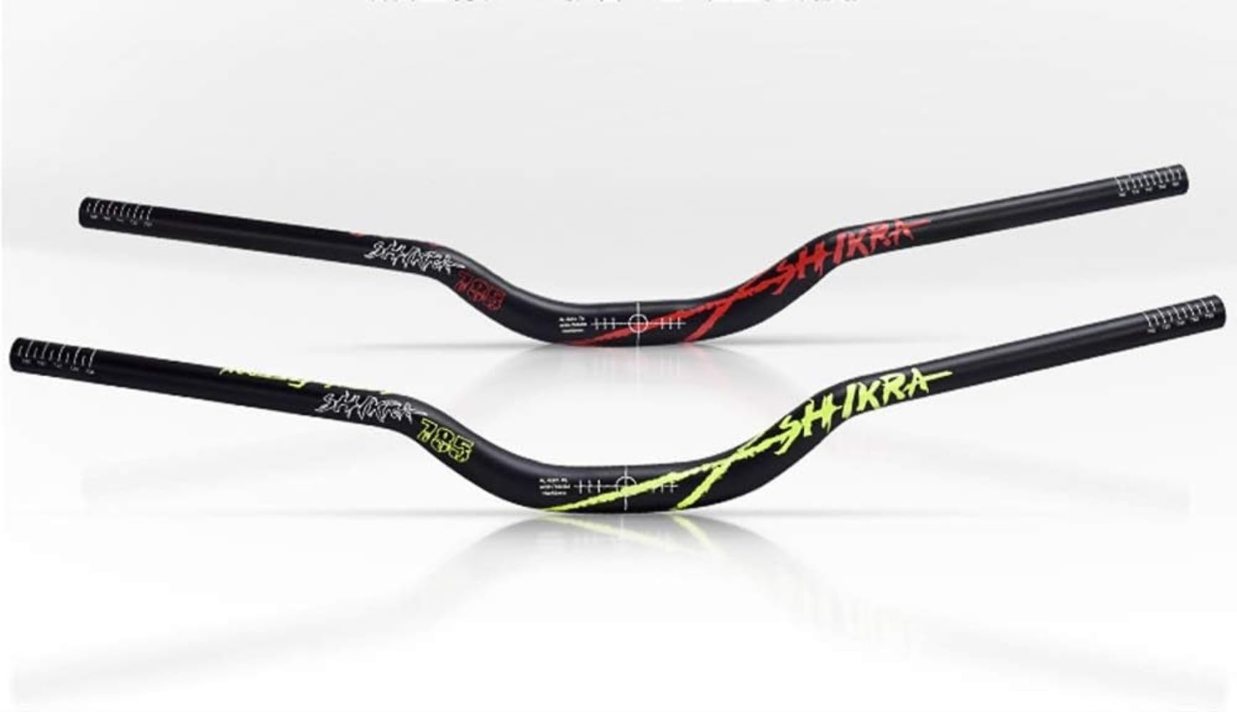 Manubrio per mountain bike da 31,8 mm, altezza di sollevamento 55 mm, in lega di alluminio XC/AM/MTB, 780 mm di larghezza, manubrio MTB (verde)