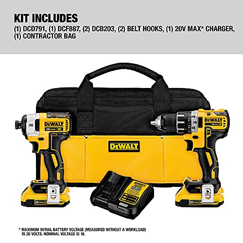 Dewalt 20V Max Cordless Drill And Impact Driver, Power Tool Combo Kit With 2 Batteries And Charger, Brushless (Dck283D2) #TOP1