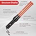 TOODOO 12 Pcs Signal Traffic Wand Safety Traffic Control Wand Lighted Baton Multifunctional LED Traffic Baton with 2 Flashing Modes, Wrist Strap Lanyard, Side Clip (Using 2 D-Size Batteries, 16 Inch)