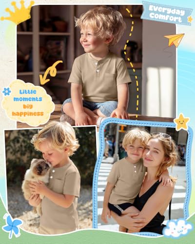 Image of Toddler Boys Cotton Henley T Shirts