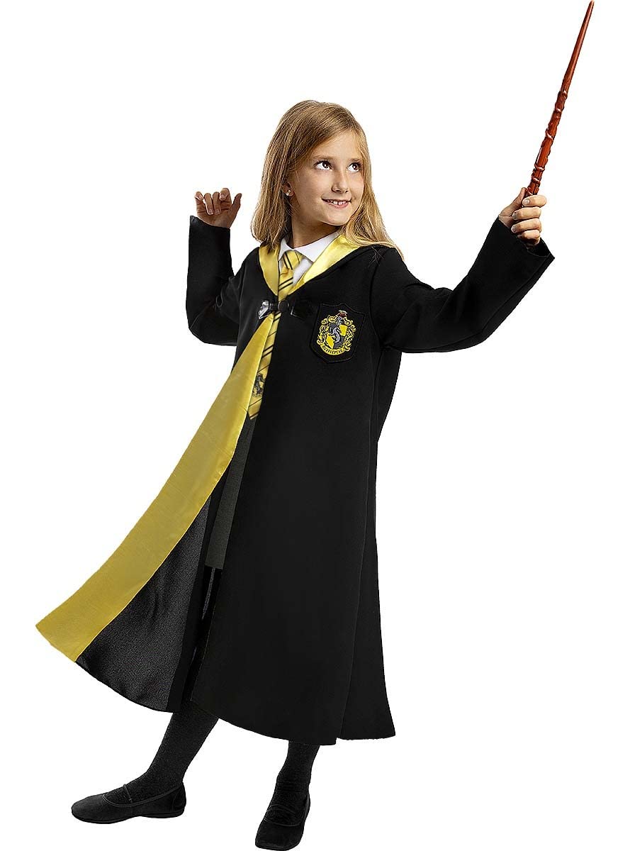 Funidelia | Harry Potter Hufflepuff Costume for boys and girls Hogwarts, Wizards - Costumes for kids, accessory fancy dress & props for Halloween, carnival & parties - Black