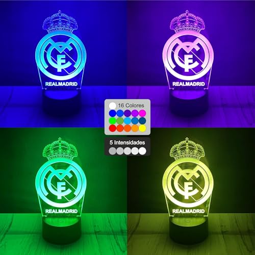 Riscko Real Lampara Madrid 3D Futbol de luz nocturna 3D,