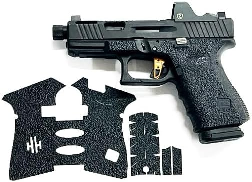 Handleitgrips Cinta de agarre para pistola compatible con Glock 19 Gen 3 y Glock 23 Gen 3  Cinta de agarre de pistola de papel de lija negra, fácil