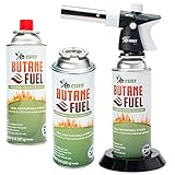Jo Chef Pro Butane Torch Lighter - Refillable Butane Torch Head, Small Butane Torch with Safety Lock