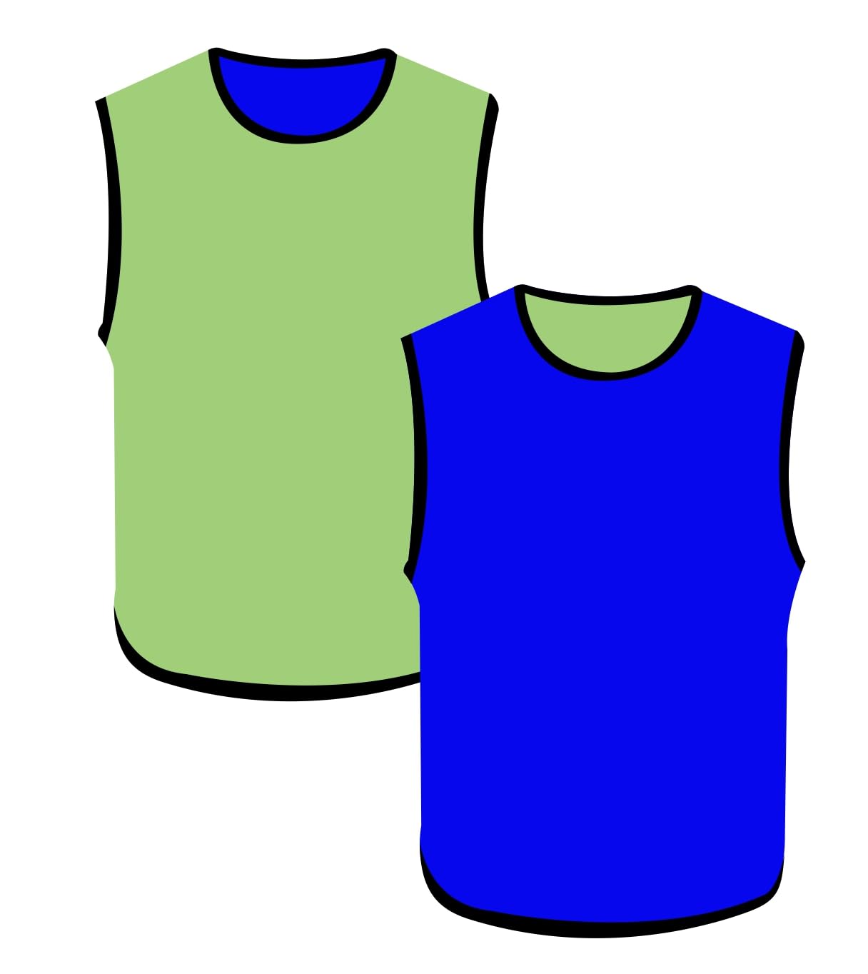 PROSTYLE SPORTS Football Training Reversible Bibs Football Netball Rugby Hockey Cricket XXS-3XL (Royal/Green, Youth Large (U 12's))