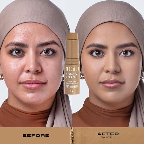 Image of Milani Conceal + Perfect Blur Out Skin Tint Foundation 12-Medium Olive | Nourishing Light To Medium Coverage Tinted Moisturizer. Creamy, Buildable Coverage. Up To 12Hr Wear. Pore Blurring Soft Matte