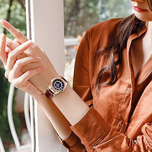 SK Ladies Easy Read Watch with Arabic Numerals Crystal Diamond Women Dress Watches Water Resistant - Image 3