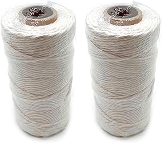 Cotton String Kitchen Cooking Twine 100m - 2 Ply Natural Cotton Bakers Twine 2mm Zongzi Ropes String Cord for Baking, Sausage, Roasts, Meat Trussing, Food Prep, DIY Arts, Wrapping, Ornaments and Crafts - White