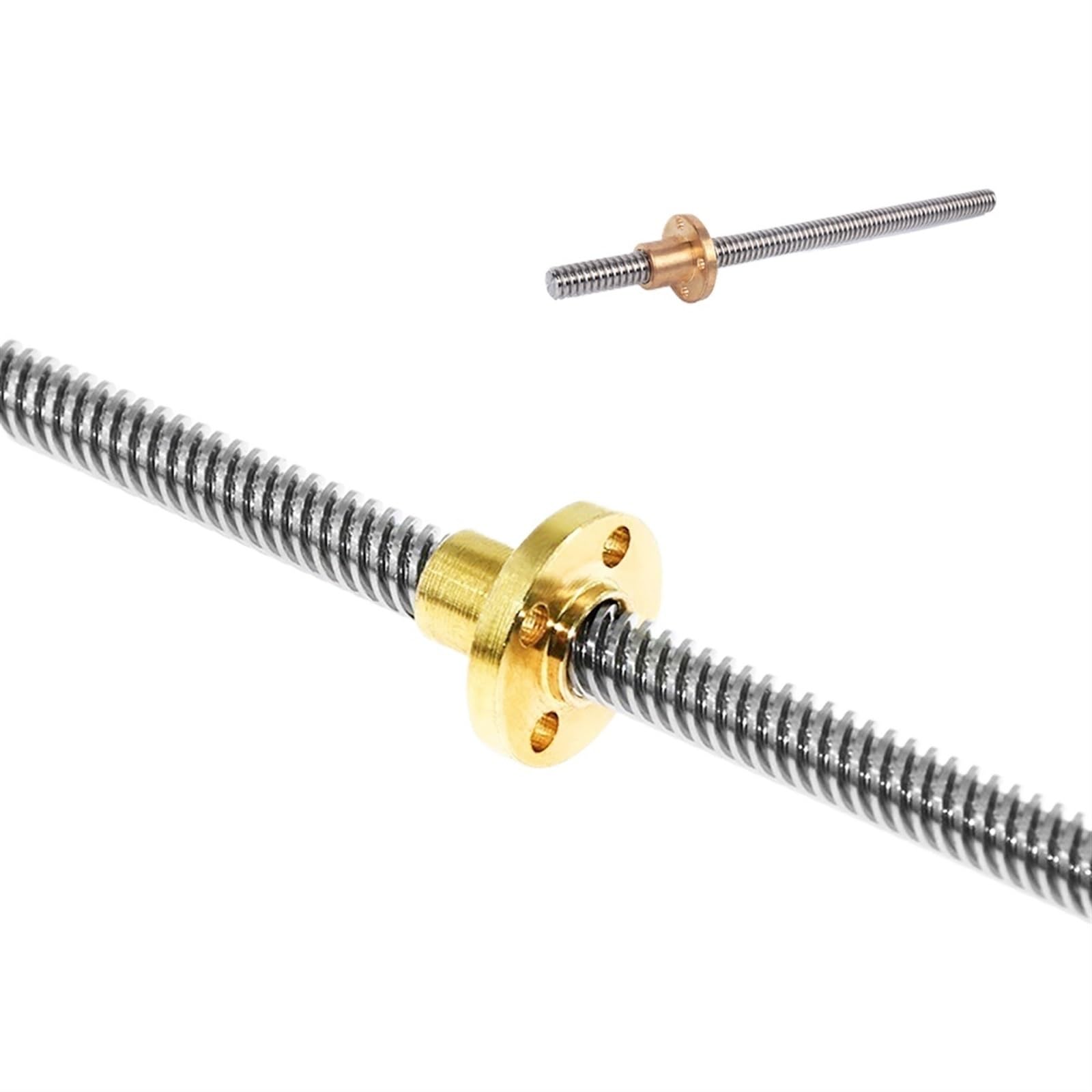 LKHFOAQM T8 Lead Screw Trapezoidal Rod Lead 3D Printer 1/2/4/8/10/12/14mm Length 100mm 200mm 250mm 300mm 350mm 400mm with Copper Nuts(Pitch 1mm Lead 1mm,350mm)
